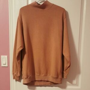 Aerie Pink Turtleneck Sweater Oversized Cozy Fit